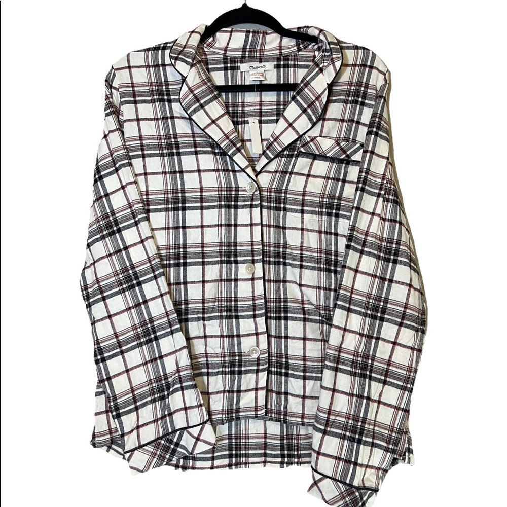 Madewell Flannel Bedtime Pajama Shirt Top